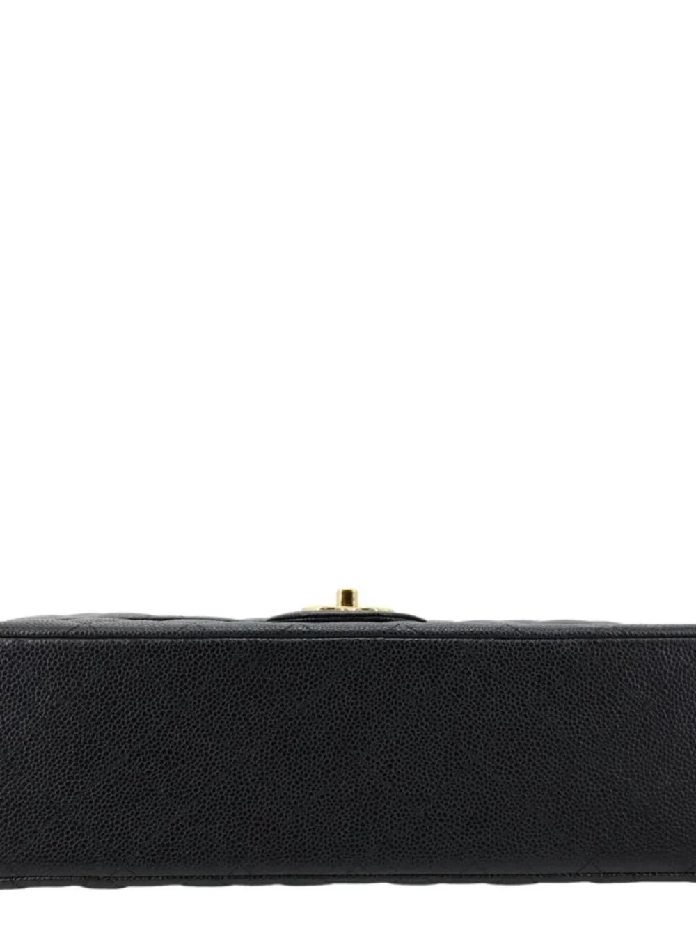 Chanel  Classic Double Flap Large Quilted Caviar Leather Shoulder Bag Black